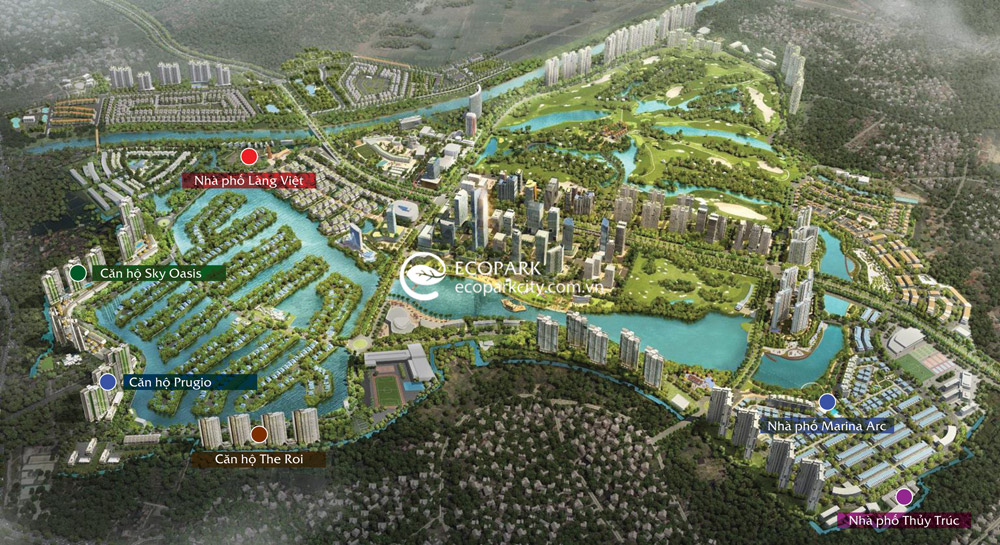 Bản đồ khu đô thị Ecopark 2020